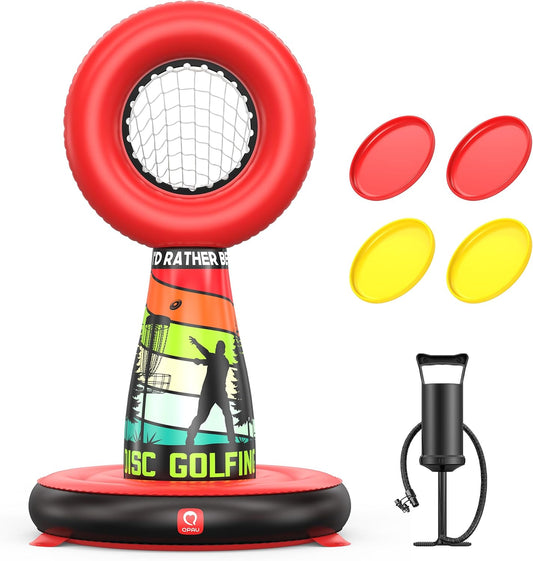 QPAU Inflatable Toss Target Set for Kids Family Fun, Portable Outdoor Yard Games Set with Pump, Kids Toys for Backyard Camping Lawn Throwing Games - Ideal Teen Boy Gifts