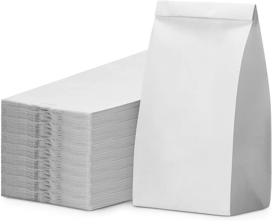 Culinware Kraft Paper Bags 3 Lb - Durable White Paper Bags for Snack, Lunch, Sandwich, Pastries, Popcorn, Grocery and Party Favor – Bulk Paper Bags – 4.75 x 2.93 x 8.56 In - 500 Count