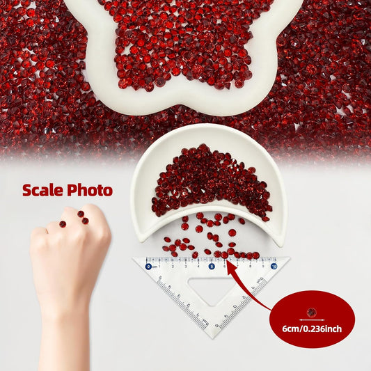 5000 pcs/Pack Wedding Table Scatter Confetti Crystals Acrylic Diamonds 6 mm Rhinestones for Wedding, Bridal Shower, Vase Beads Decorations (6mm, Burgundy)
