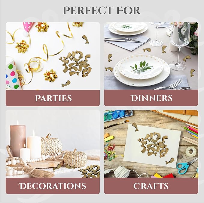 Confetti - Engraved Wood - Rustic Wooden Wedding Decor Party Table Scatter Decorations (Mermaid Tail)