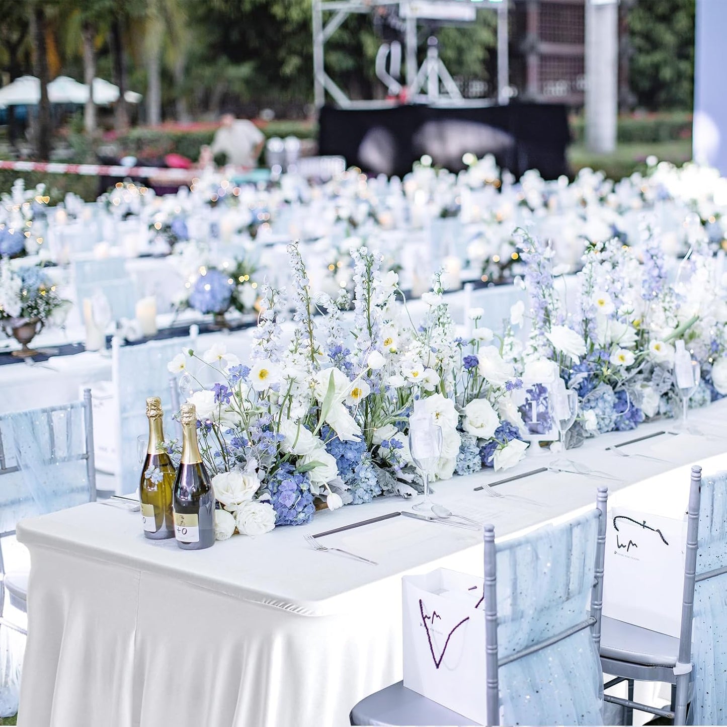 6 Pack White Rectangle Tablecloth 72 Inch with Elastic Skirt - Wrinkle-Resistant Spandex Fitted 6FT Table, Stretchable Table Cover for Wedding Banquet Birthday Party Buffet Restaurant