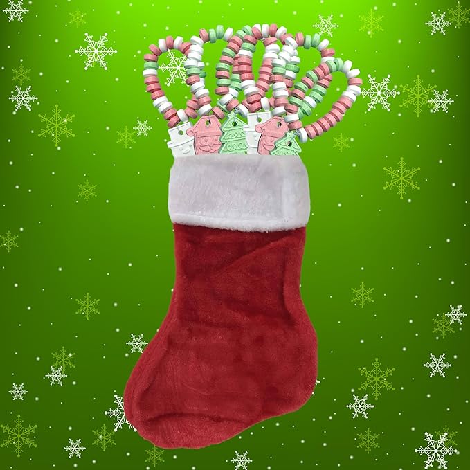 Christmas Candy Bracelets – Holiday Themed Candy for Kids – Bulk 24 Count Individually Wrapped Santa, Snowman, Christmas Tree Bracelets – Stocking Stuffers, Classroom Treats, Exchange Gifts, Xmas Party Favors, Goodie Bag Fillers