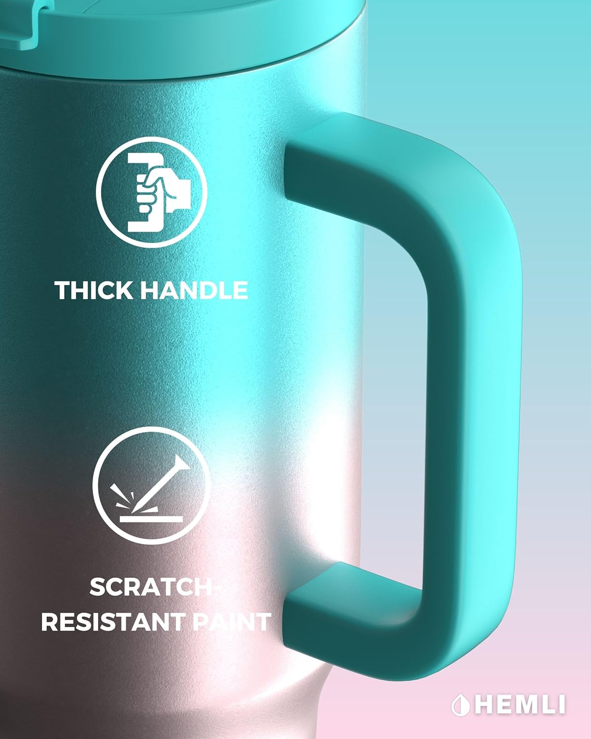 40 Oz Tumbler with Handle and Straw, Insulated Tumbler with Leakproof 2-in-1 Lid and Straw, Reusable and Portable Water and Coffee Stainless Steel Travel Mug, Vacuum Insulated