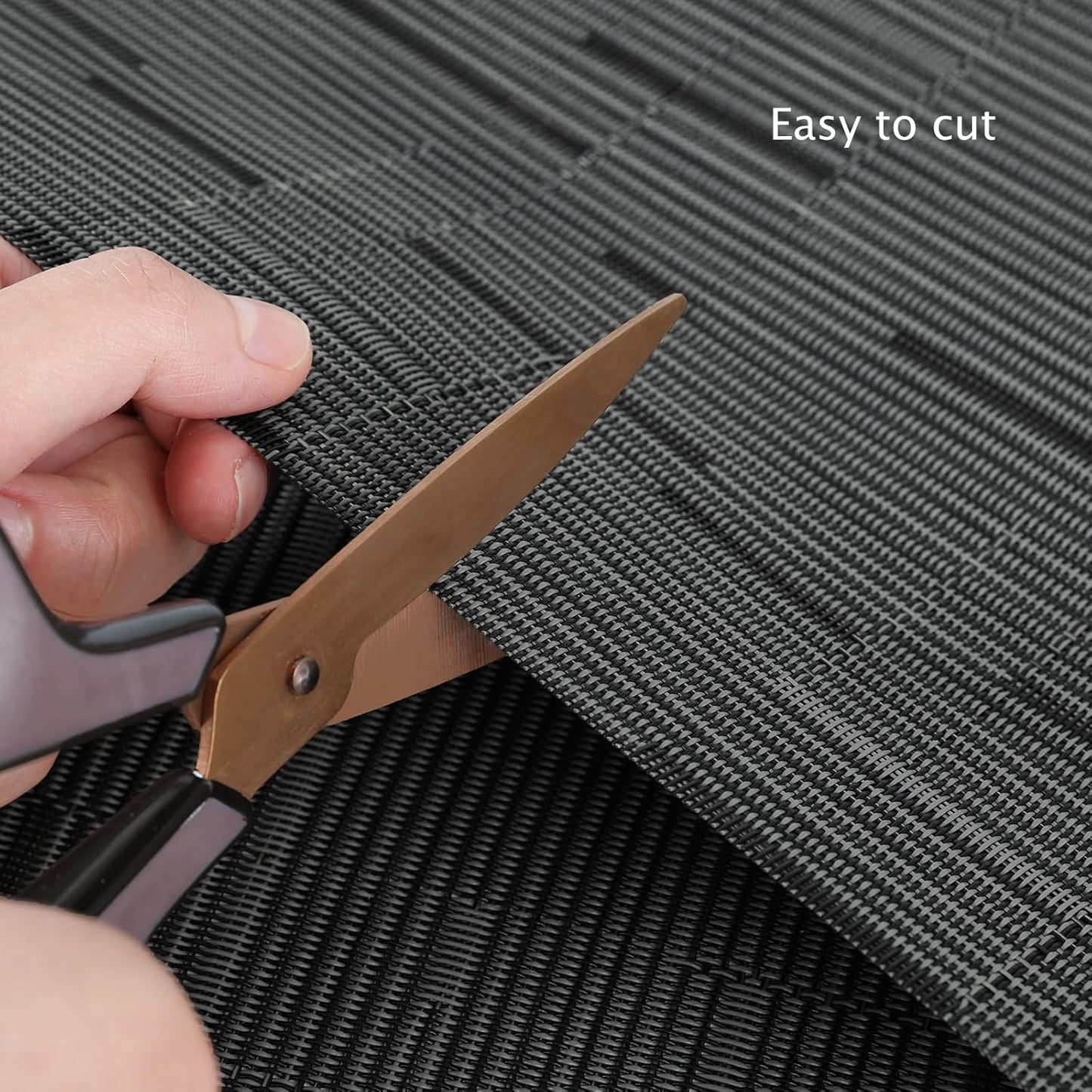 Myir JUN Table Runner, Vinyl Table Runner Indoor 55 Inch Long Arbitrarily Cropped Runner for Table Heatproof for Home Party (Black-Gray, 12 x 55 inch)