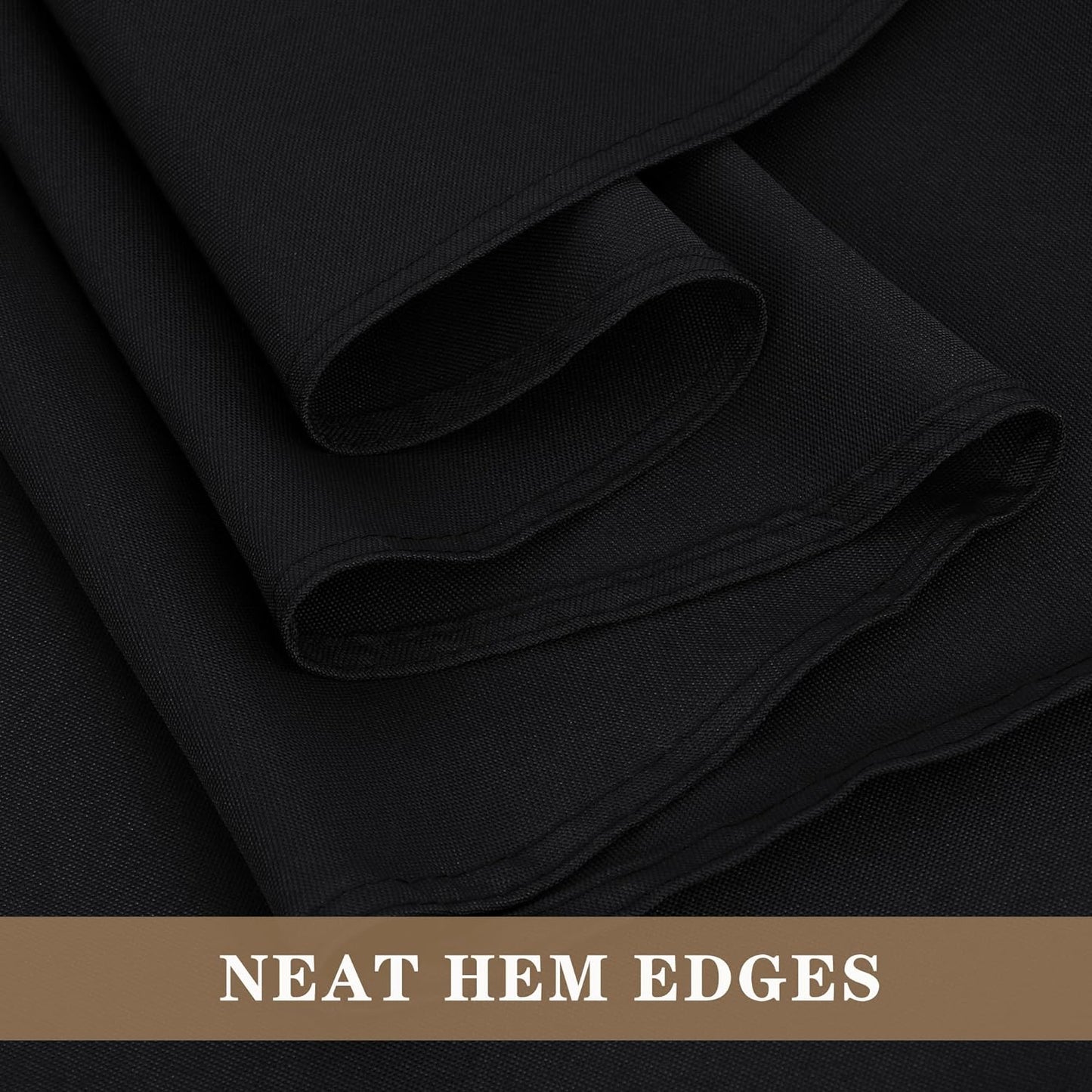 Fitable 6 Pack Black Square Tablecloths - 70 x 70 Inches - Stain Resistant and Reusable Table Clothes, Polyester Fabric Table Covers for Dining, Card Tables, Coffee Tables