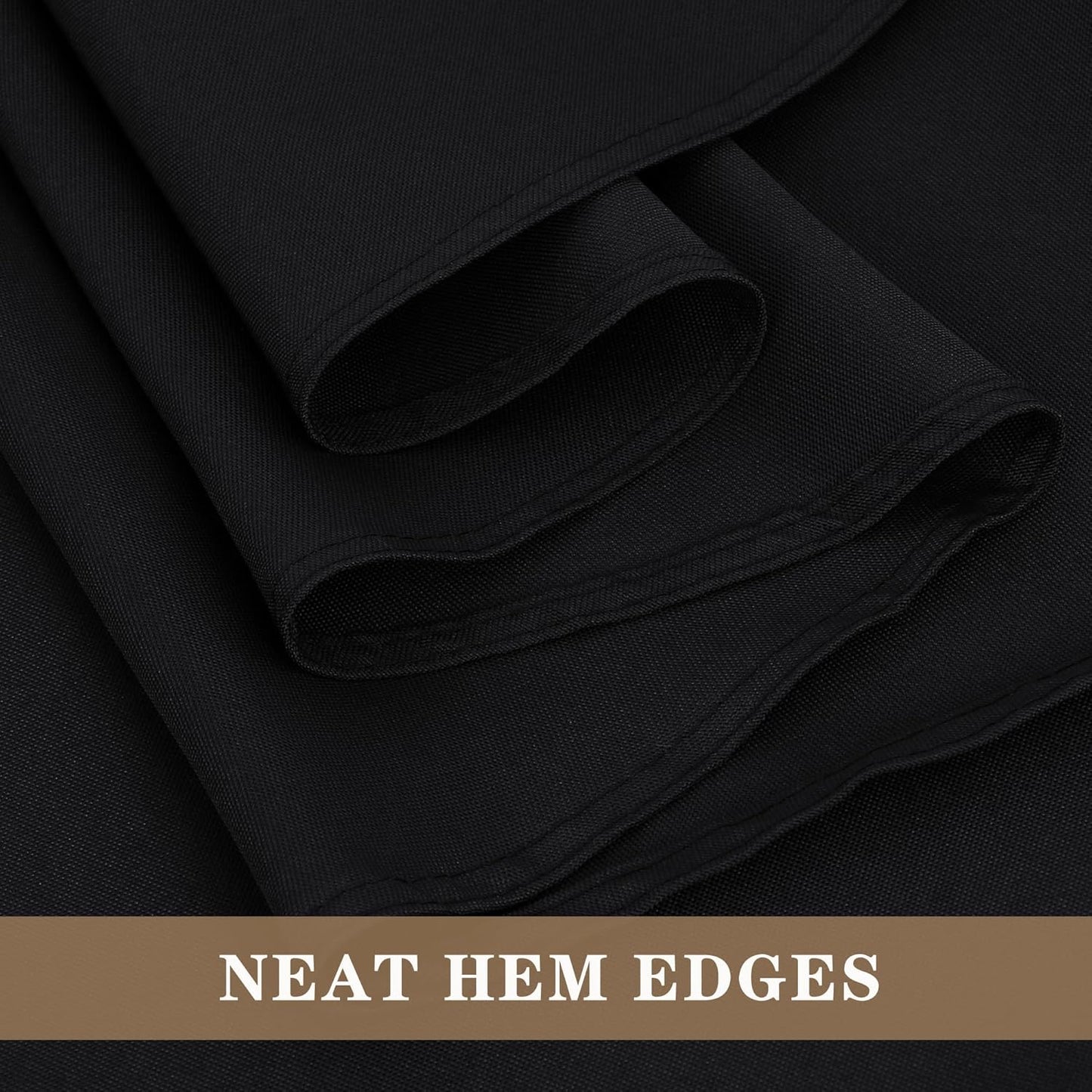Fitable 6 Pack Black Tablecloths for Round Tables - 108 Inches in Diameter - Stain Resistant and Washable Table Clothes, Polyester Fabric Table Covers for Wedding, Party, Banquet, Formal Events