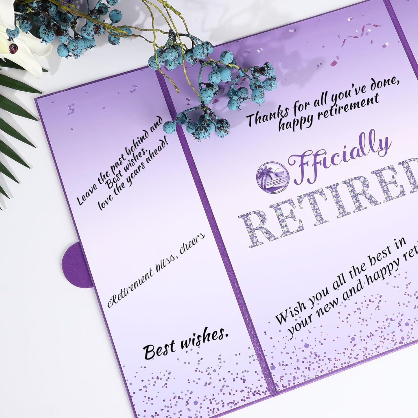 Purple Retirement Party Decorations Large retirement Card for Signing Giant Guest Book Alternative Happy Retirement Card for Woman/Men