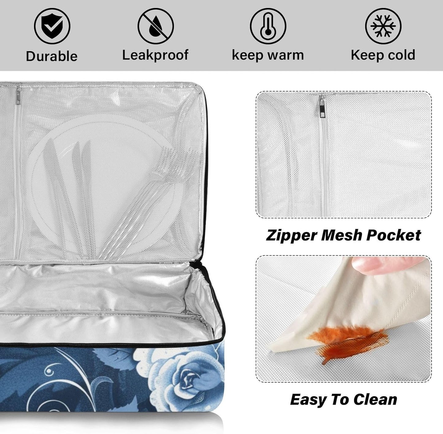 Casserole Carriers for Hot or Cold Food Reusable Casserole Dish Carrier Insulated Thermal Large Capacity Durable Perfect for Party Camping Family Gatherings Yellow Fish