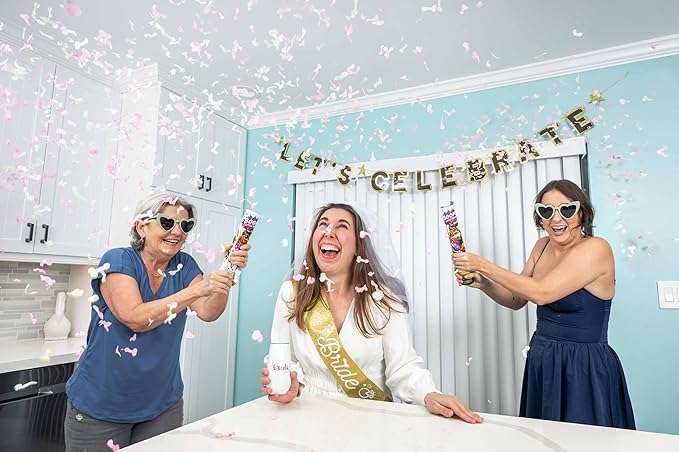 Cockadoodle Booms - bachelorette confetti cannon - 50% gender reveal confetti cannon- novelty gag gift popper - bachelorette party popper - funny party popper prank - bridal shower confetti popper