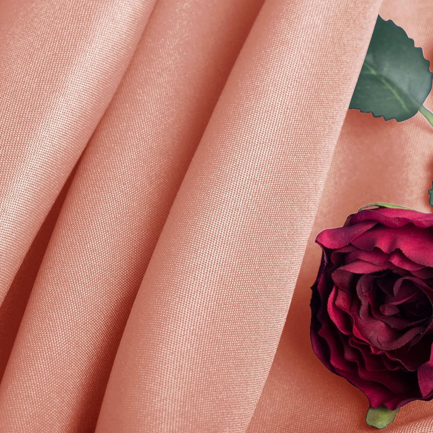 Ascoza 2pack 132 Inch Dusty Pink Round Tablecloth in Washable Polyester Fabric for Wedding/Banquet/Restaurant/Parties