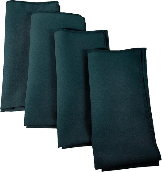 LA Linen 4-Pack Poly Blend Napkins - Soft, Washable, Stain & Wrinkle Resistant - Dinner & Party Napkins - 18x18 - Teal Dark