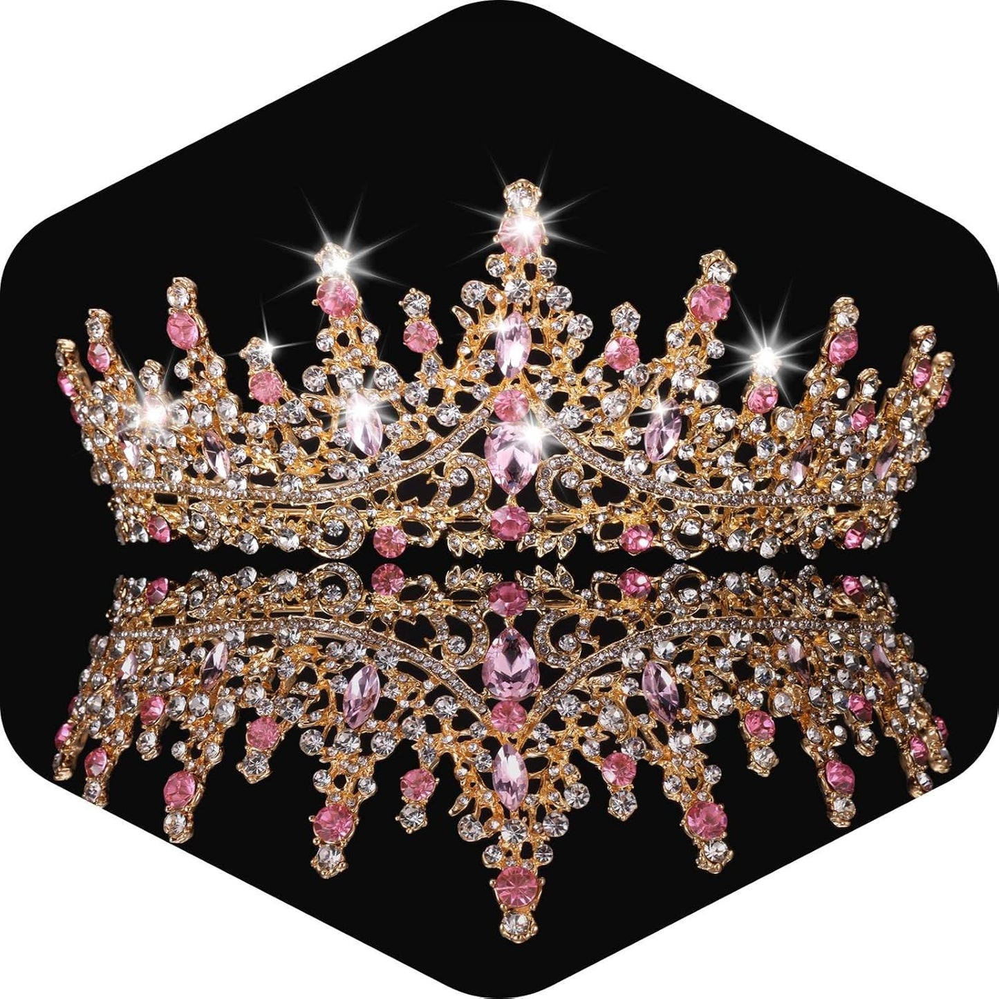 Kamirola Crystal Crowns and Tiaras Headband for Girl or Women Birthday Party Wedding Prom Bridal Halloween Christmas （TR19）