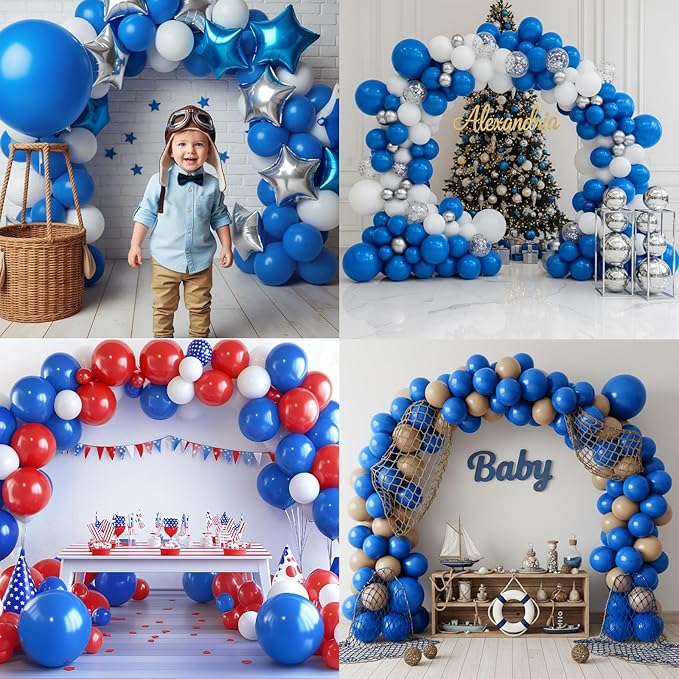 Royal Blue Balloons 100 Pack 12 Inch Blue Latex Party Balloons Round for Baby Shower Birthday Wedding Graduation Anniversary Baseball Nautical Retirement Bachelorette Patriotic Party Decorations