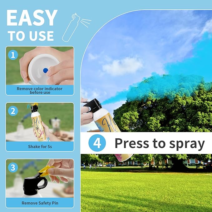Gender Reveal Fire Extinguisher Blue, Blue Gender Reveal Smoke Bombs Powder Cannon Spray Baby Shower Ideas Party Suppliers Baby Boy 100% Biodegradable 2 Pack