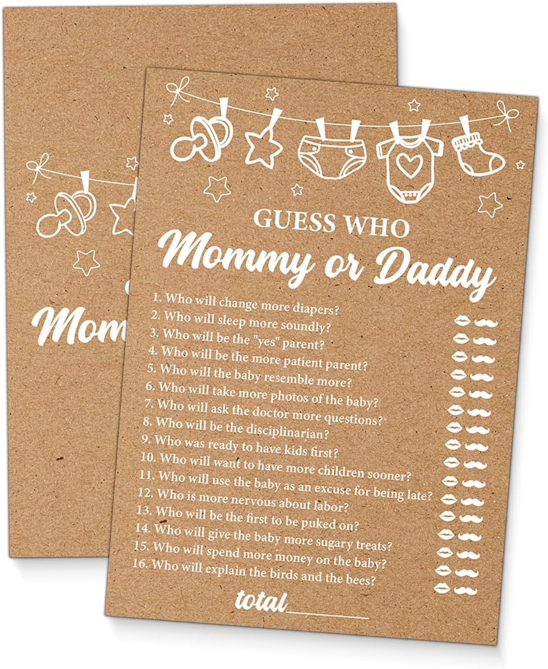 Guess Who Mommy or Daddy Baby Shower Game, Funny Baby Shower Games for Girl or Boy, 20 Minimalist Guess Who Game Cards
