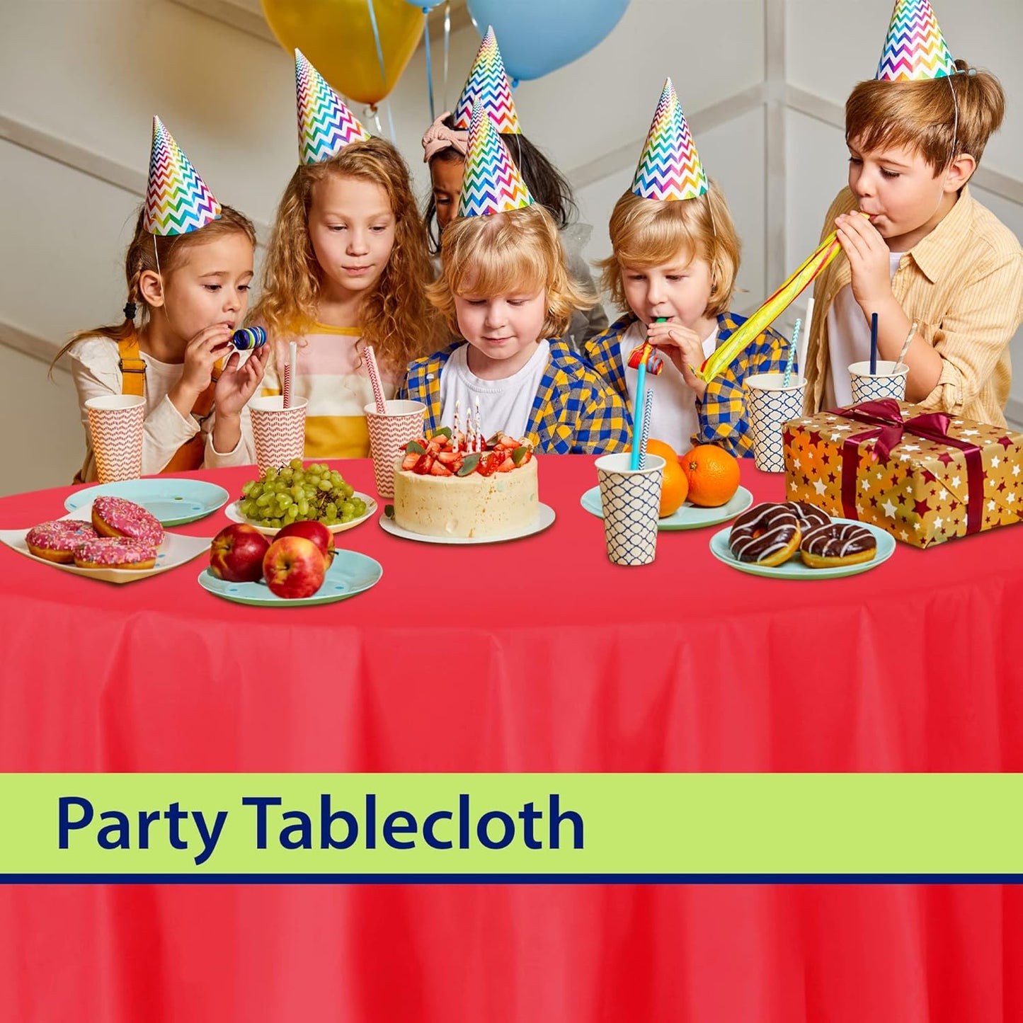 Red Disposable Plastic Tablecloth for Round Tables (36 Pack) Table Cloths for Parties, Events & Weddings, Indoors & Outdoors, 84 inches, Plastic Table Cover