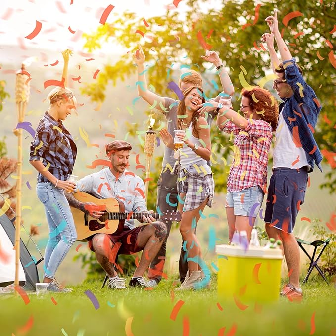 Rice Paper Biodegradable Confetti Cannon,6Pack Biodegradable Mulitcolor Confetti Poppers Party Shooters,12inch Party Poppers For Lawns Wedding,Birthday,Celebrations,Photo Shoots and New Years.