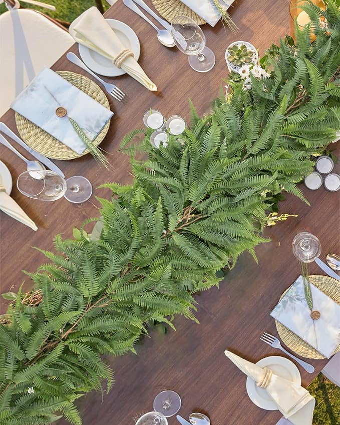 Briful 5ft Long Greenery Garland Boston Fern Floral Garland for Door Mantle Decorations, Lush Realistic Spring Summer Artificial Garland for Home Farmhouse Indoor Decor