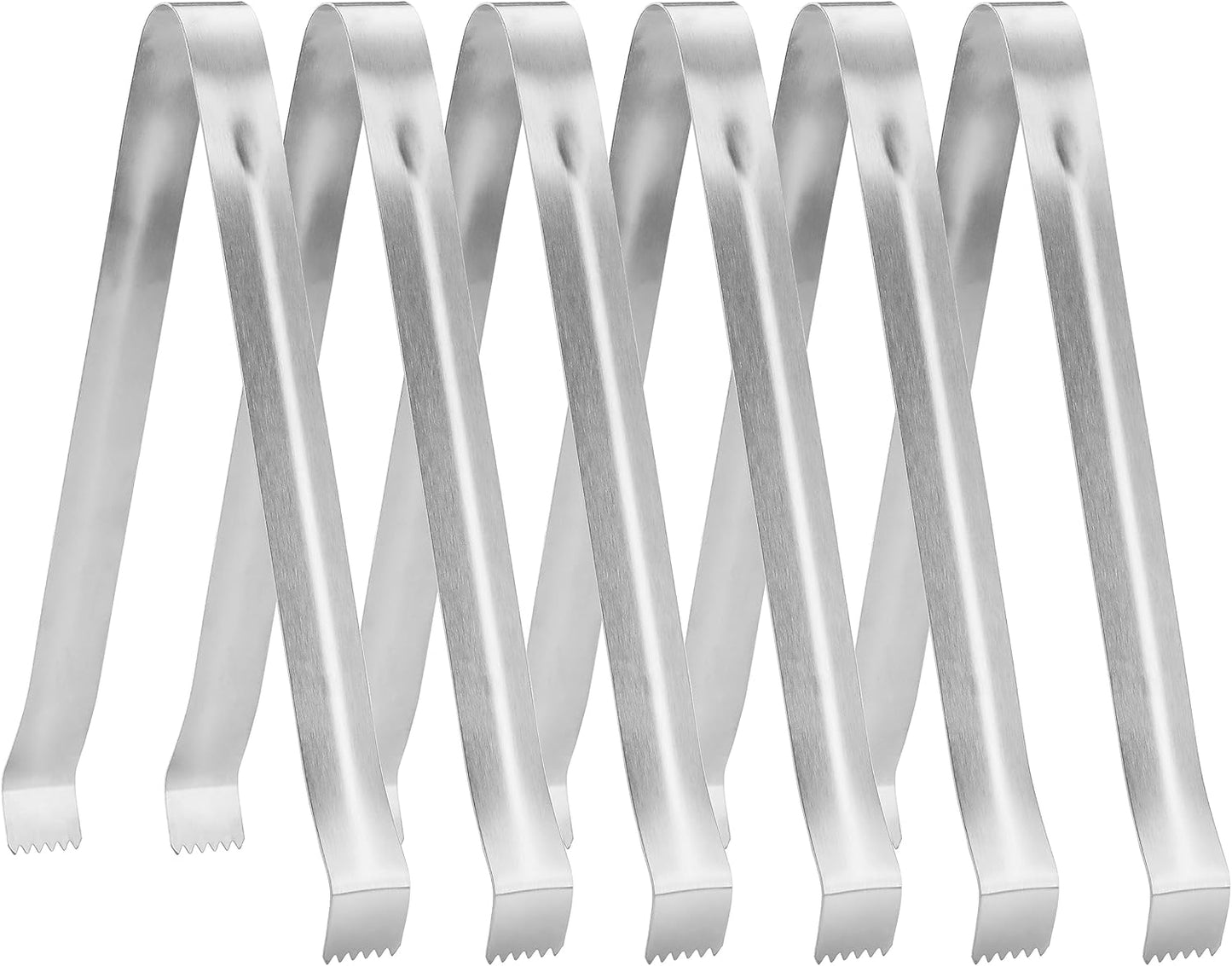 New Star Foodservice 42276 Restaurant-Grade Pom Tong, Stainless Steel, 9 inch, Set of 6, Silver