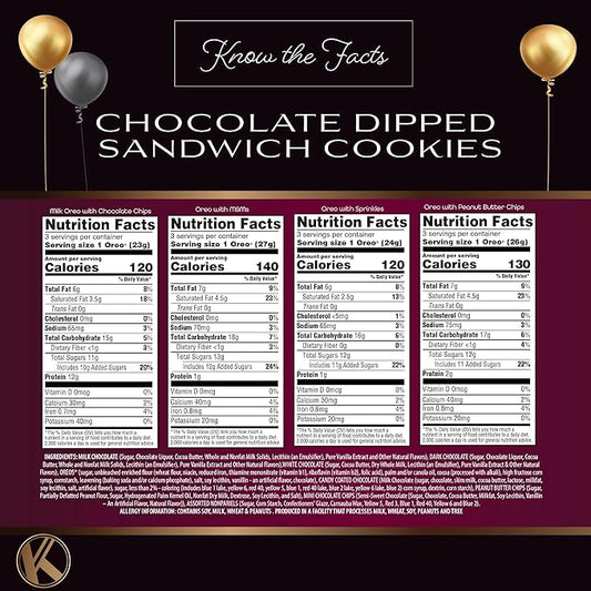 KREMERY Creamy Chocolate Cravings - Birthday Treats, Chocolate Covered Sandwich Cookies & Cream Gift Basket, in Gift Box + Greeting Card (12 Cookies, Assorted Sweet Toppings) Food Assortments USA Made