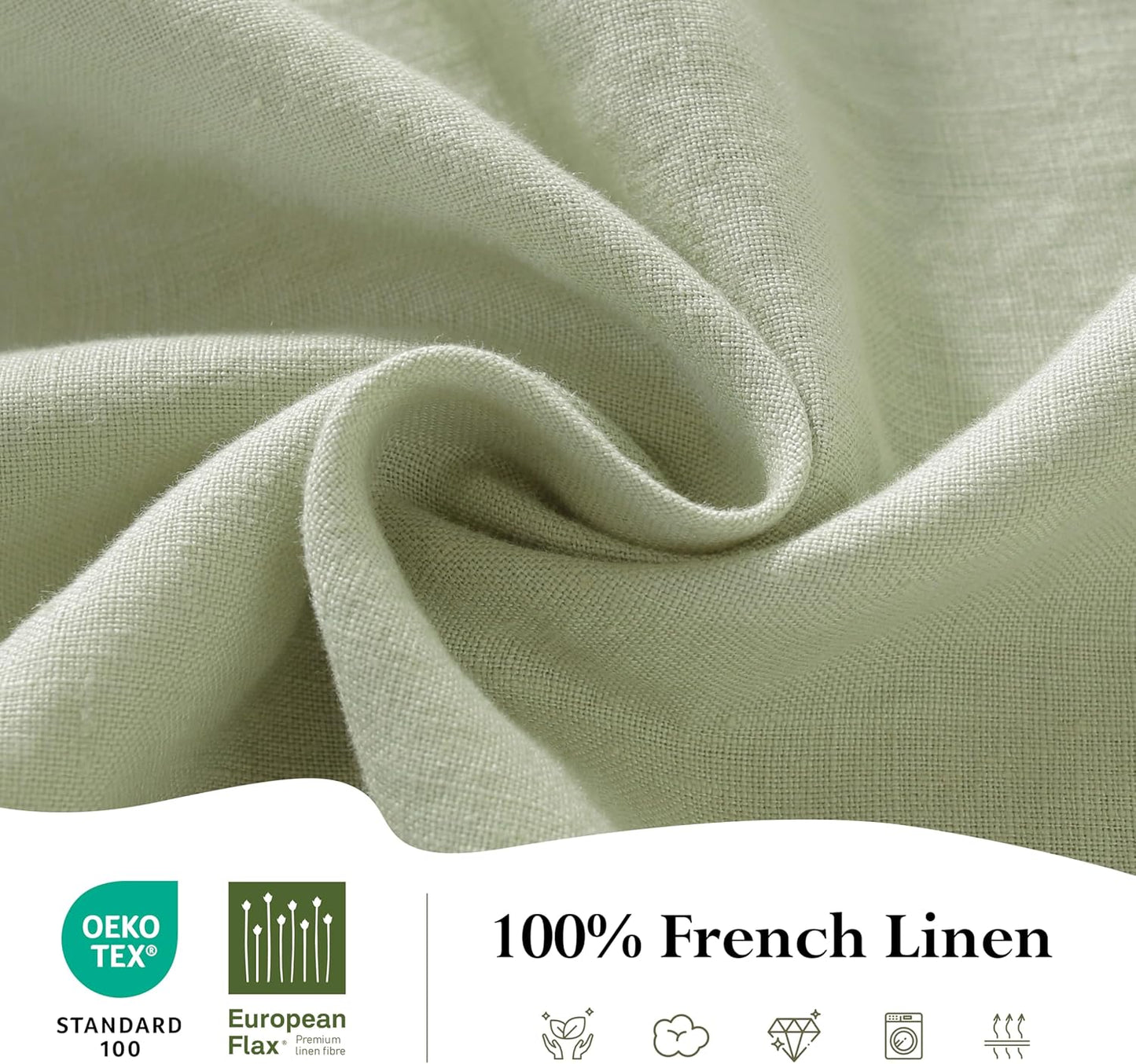 Linen World Linen Tablecloth,100% French Linen Sage Tablecloth 55" x 55" Inch,Washable Square Tablecloth for Dining,Outdoor,Weddings and Restaurants,Decorative Thanksgiving Christmas