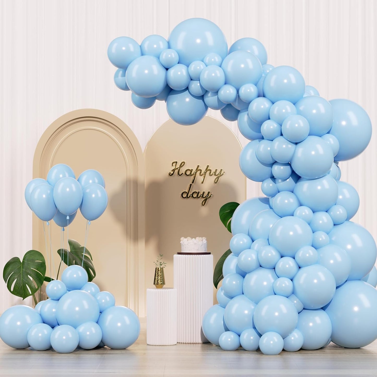 Pastel Blue Balloons 145pcs Different Sizes 18 12 10 5 Inches Baby Blue Light Blue Balloon Garland Arch for Birthday Baby Shower Wedding Anniversary Graduation Party Decorations
