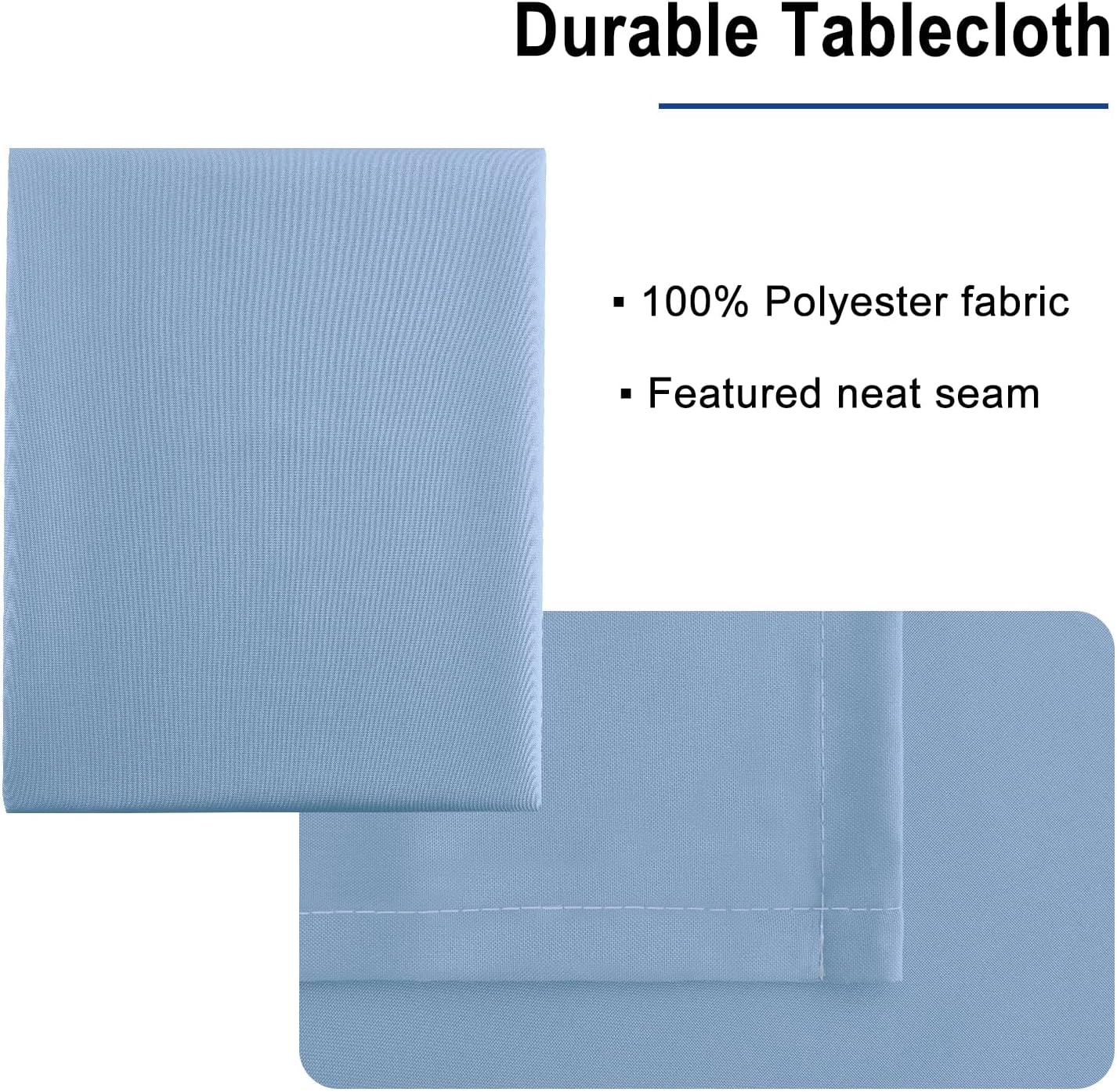 Hiasan Dusty Blue Tablecloth for Square Tables - Waterproof and Spillproof Washable Fabric Table Cloth for Dining Room Kitchen Party, 60 x 60 Inch