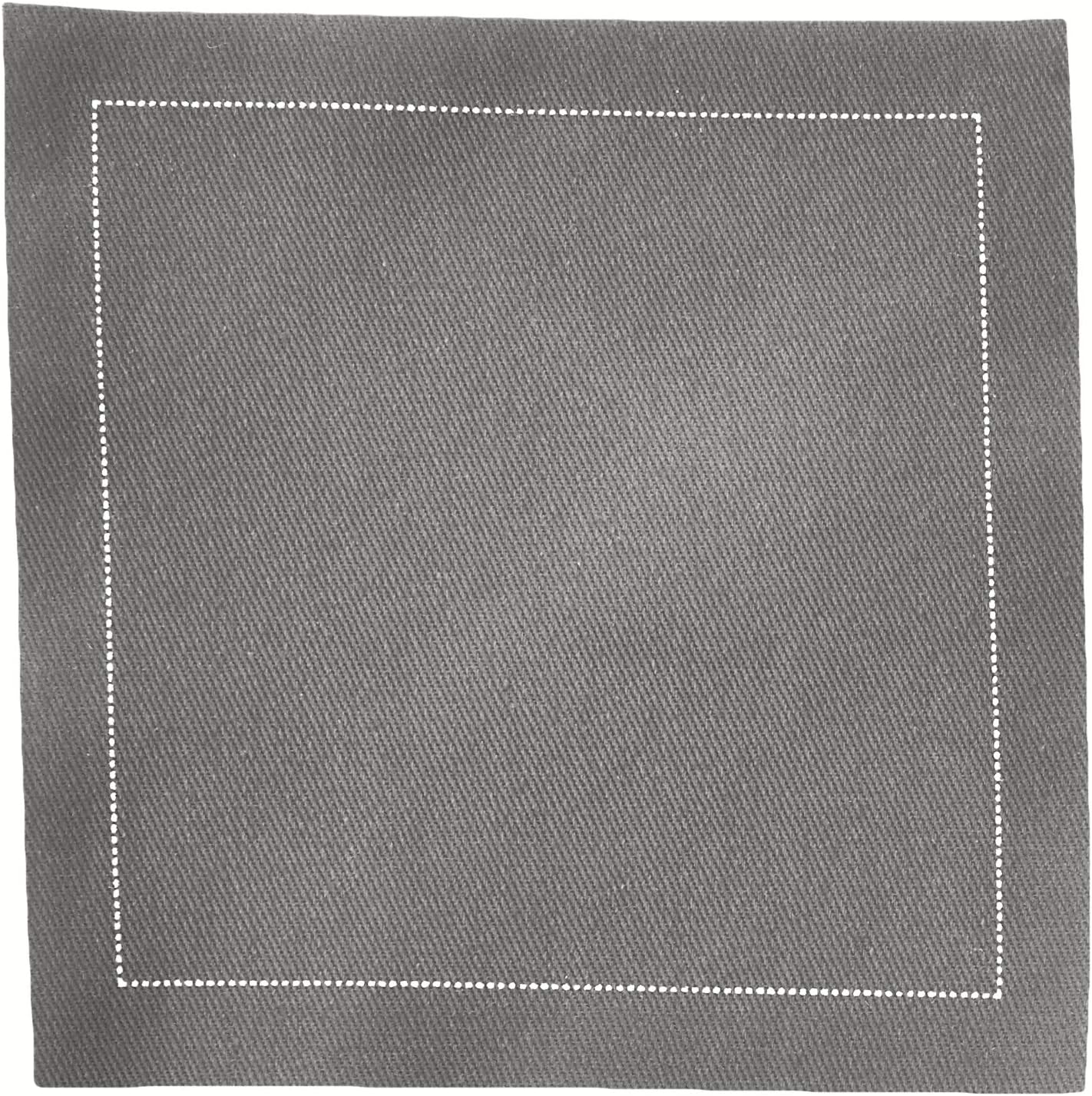 Five Star Napkins Cotton Cocktail Napkins, Beverage Napkin, Bar Napkin, Party Napkins, Small Napkins, Napkins for Events, Holidays, Weddings, Parties 4.5" x 4.5" - Single Use (50 x) Anthracite