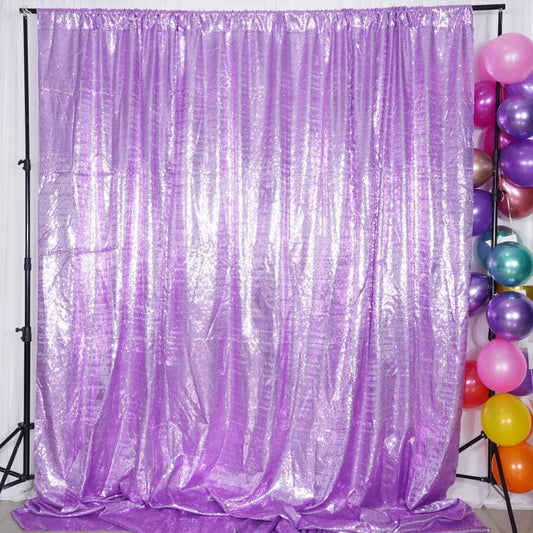 Poise3EHome 6Ft x 8Ft Lavender Sequin Backdrop, Glitter Thick Satin Sequin Background Drapes, Sparkly Opaque Photography Curtain Backdrop for Wedding Party Holiday Festival Decor