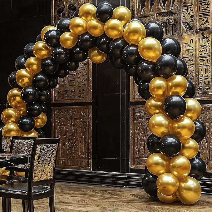 RUBFAC 120pcs Balloons for Birthday Baby Shower Graduation Anniversary Wedding Party Supplies Garland Arch Decoration,12 Inches,Gold