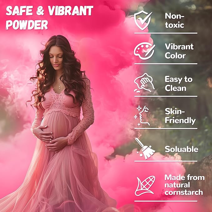 POPUPARTY 1 Pack Black-out Gender Reveal Powder- 5 lbs Pink Powder – Perfect for Baby Gender Reveal, Car Burnout, Color Toss, Photoshoots, Helicopters