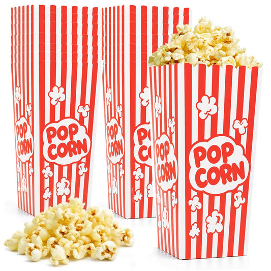 120 Pcs Popcorn Boxes, Large Capacity Popcorn Containers Buckets for Pop Corn Machine, Movie Night, Cinema, Carnival, Party, Concessions