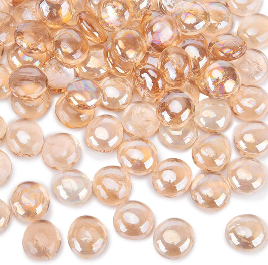 FUTUREPLUSX 5LB Flat Glass Marbles, Pink Glass Pebbles Marbles for Vases Fillers Fish Tank Aquarium Table Scatters DIY Crafts