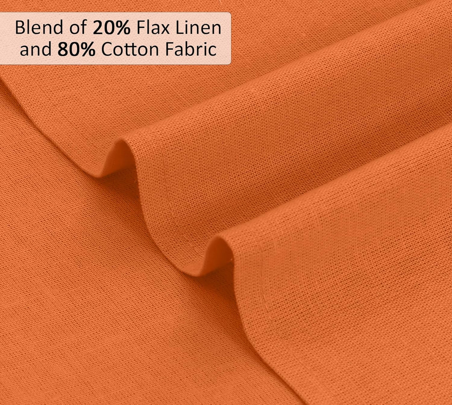 Ruvanti Linen Napkins Set of 12, 18x18 Cloth Napkins, Cotton Linen Blend Napkins Cloth Washable, Soft, Reusable Dinner Napkins for Wedding, Parties, Christmas, Thanksgiving, Everyday Use - Orange