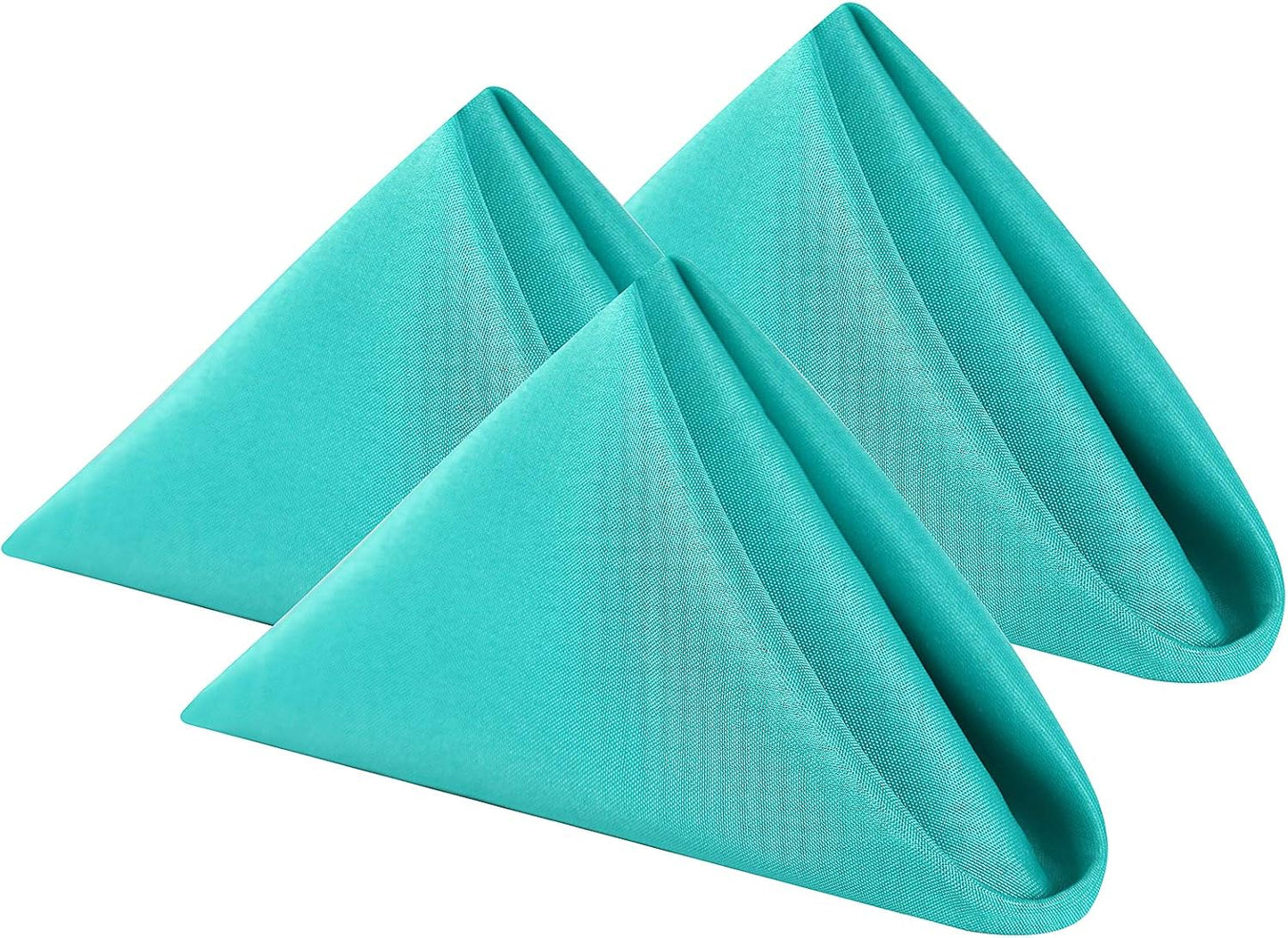 Cloth Napkins 20x20 inch Washable Polyester Dinner Napkins Soft Table Napkins for Wedding Party Dining Banquet(Turquoise,50PCS)