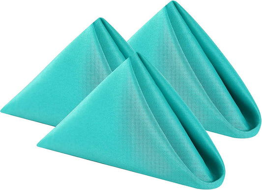 Cloth Napkins 20x20 inch Washable Polyester Dinner Napkins Soft Table Napkins for Wedding Party Dining Banquet(Turquoise,50PCS)