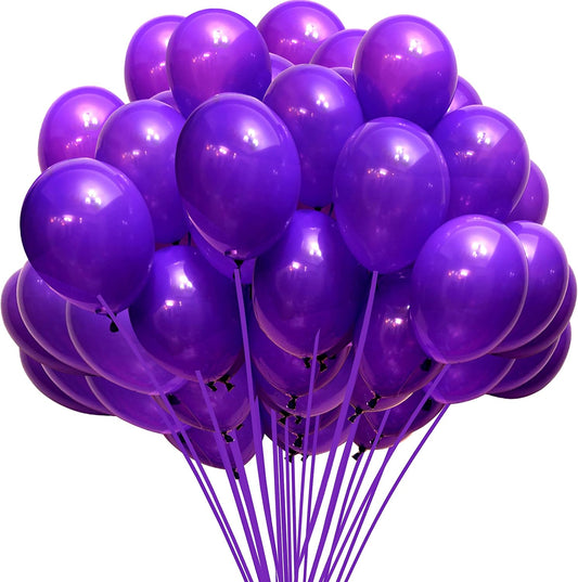 Jonhamwelbor Dark Purple Balloons 12 inch 100 Pack Deep Royal Purple Latex Balloons for Women Girl Birthday Baby Shower Wedding Bachelorette Party Decorations