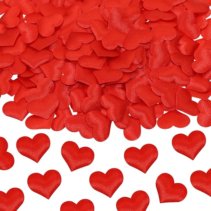 ONLYKXY 200Pcs Sponge Confetti Flower Decor Heart Shape Petals Table Wedding Decoration Glitter Scatter for Wedding Party Valentine's Day Scatter Ponge Petal Confetti (Red)