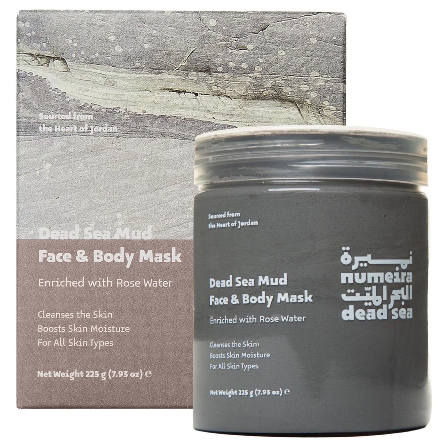 Dead Sea Mud Mask for Face & Body with Trace Minerals - Harvested from Jordan - Pore Reducer Mud Mask for Acne Skin - Gentle Dead Skin Remover for Face - Hydrating Facial Mask