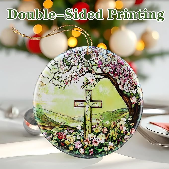 Cross Ornament, Christmas Ornament – Christmas Tree Decor, Holiday Decoration, Stocking Stuffer, Christian Gifts, Religious Gifts, Festive Gift Idea, Gifts for Christians, Friends, and Family
