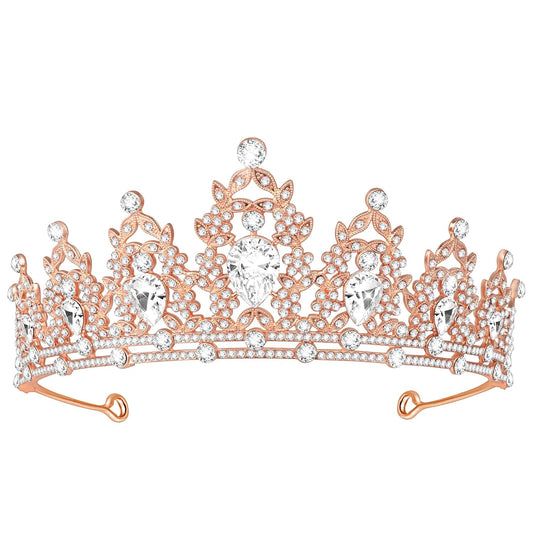 Tiara Crown for Women, Queen Tiara for Birthday Prom Bridal Party Custome Rose
