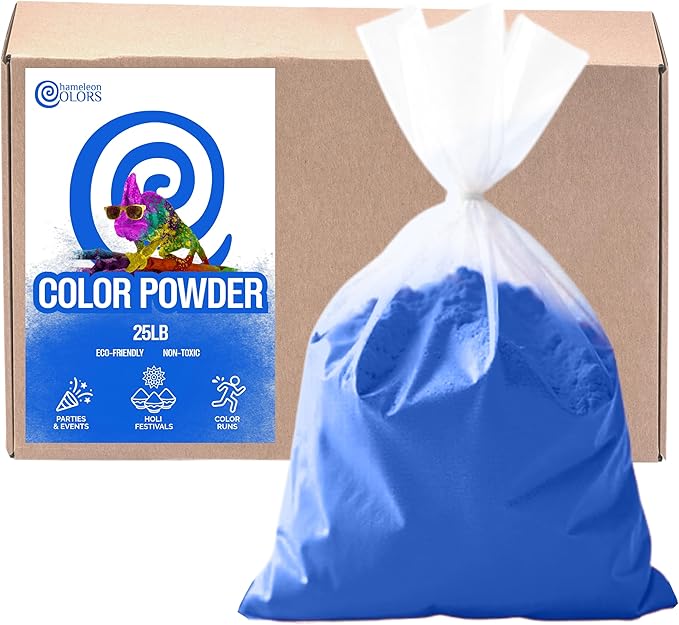 Chameleon Colors 25 lb. Color Powder - 1 Pack - Vibrant Navy Color - for 15-20 People - Non-Toxic & Gluten-Free - Color Powder for Outdoor Games, Play, Wintertime & Snow Activities