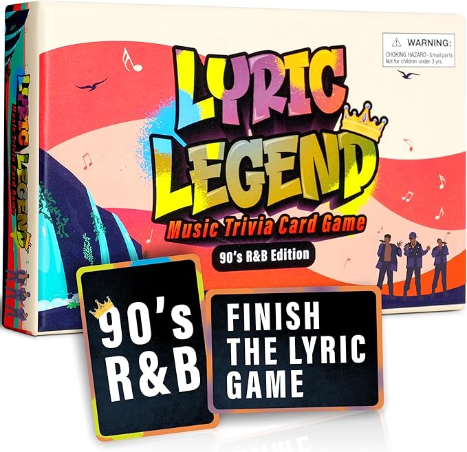 Lyric Legend 90’s R&B Music Trivia Game Collection – Expandable Multi-Deck Finish The Lyrics Party Game Set for Game Night, Families & Groups - 3 Games in One Box!