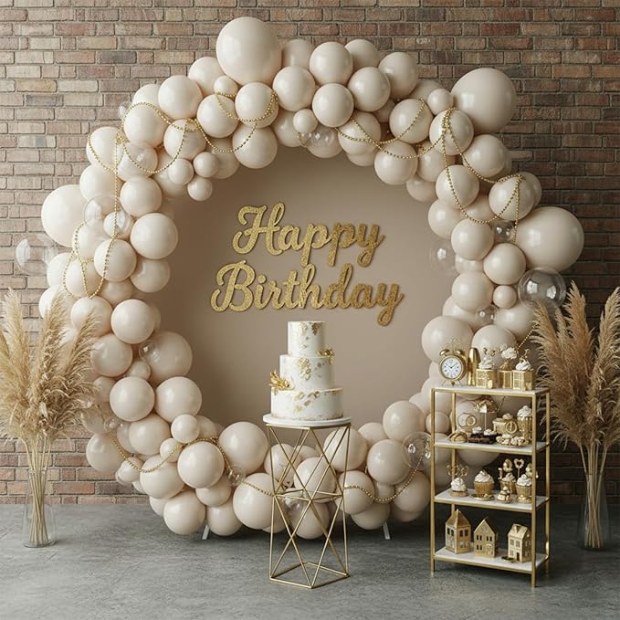 Sand White Balloons 100 Pack 12 Inch White Sand Latex Party Boho Balloons for Baby Shower Birthday Wedding Gender Reveal Graduation Anniversary Engagement Bridal Shower Party Decorations
