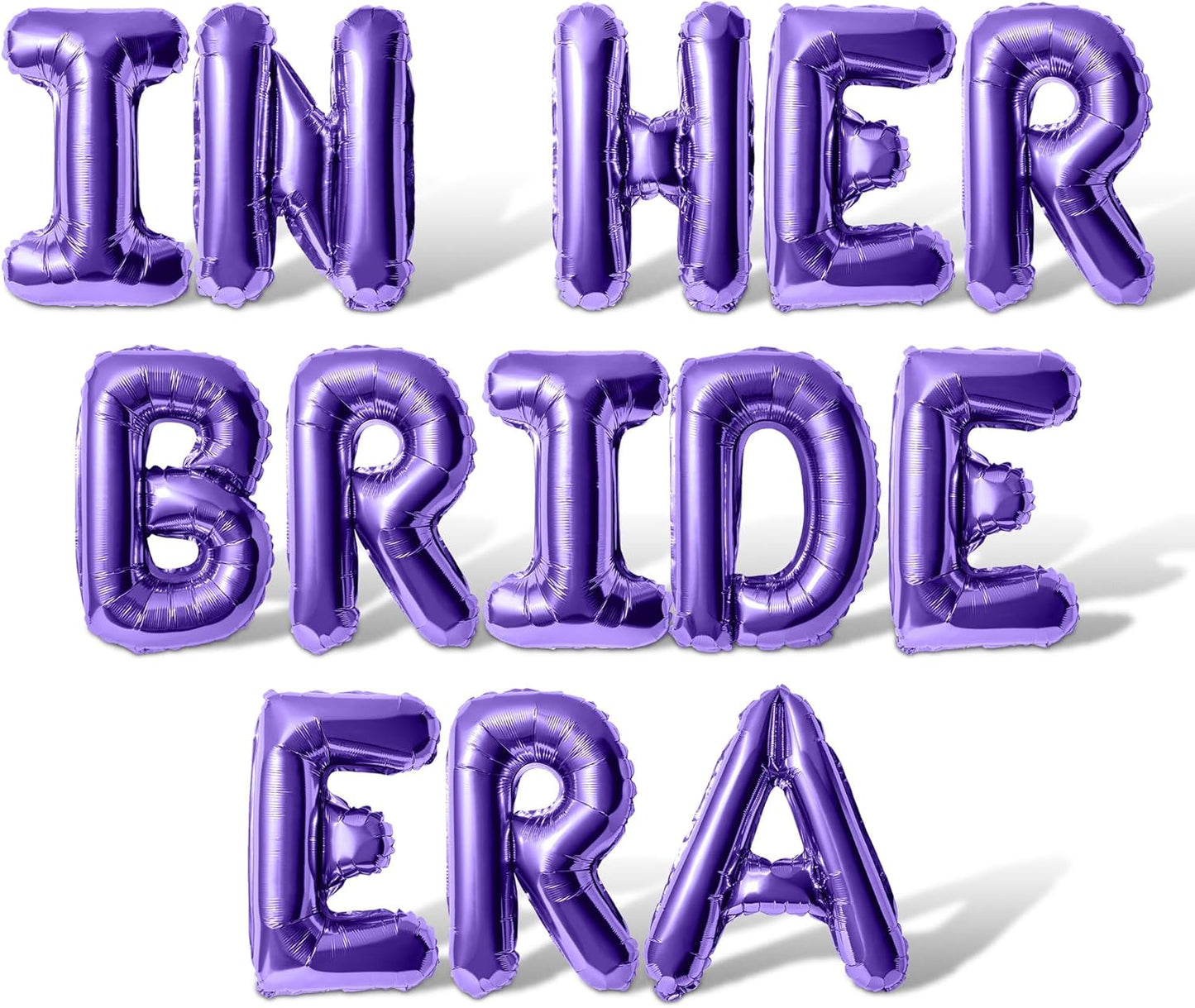 Letter Balloons - IN HER BRIDE ERA 16" Inch Alphabet Letters Foil Mylar Balloon Bachelorette Party Banner (Purple)