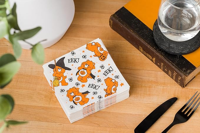 Silver Buffalo Care Bears Halloween Trick Or Sweet Bear 40 Pack Party Paper Napkins