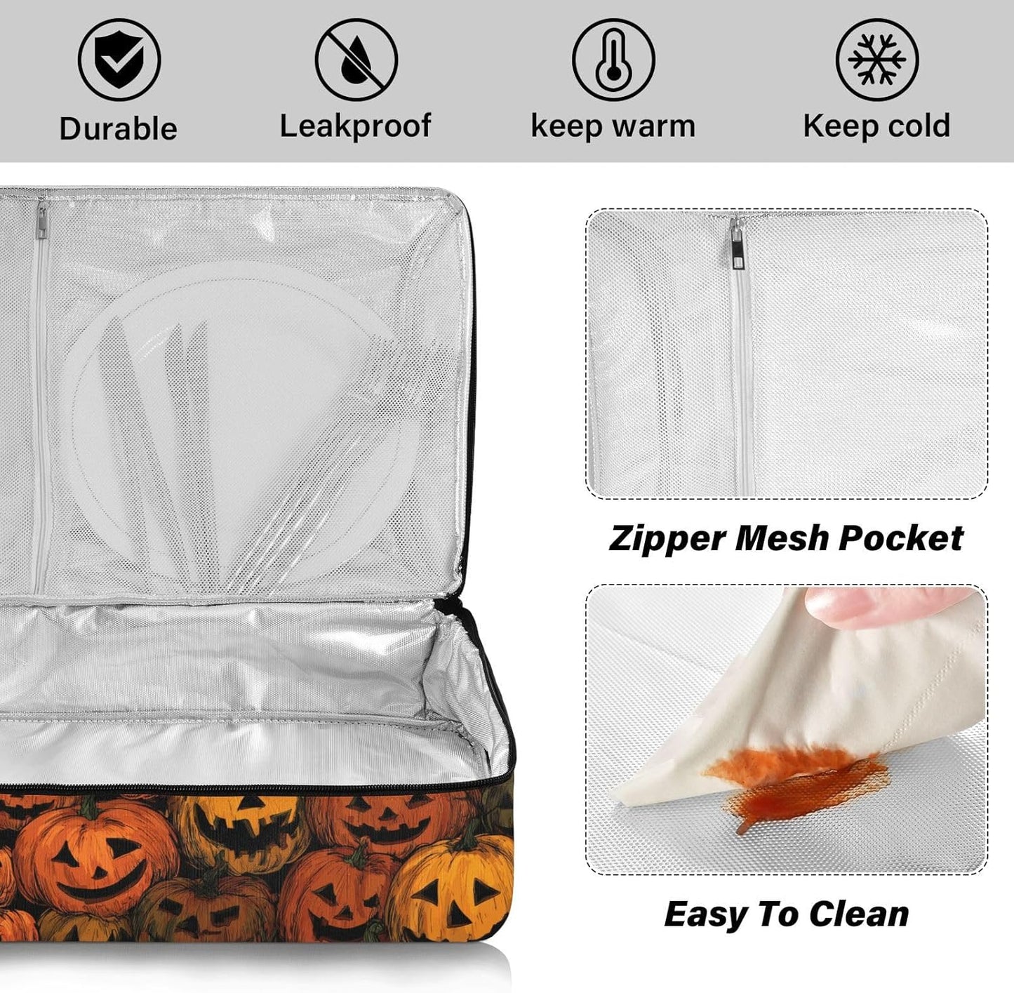 Casserole Carriers for Hot or Cold Food Reusable Casserole Dish Carrier Insulated Thermal Large Capacity Durable Perfect for Party Camping Family Gatherings Yellow Fish