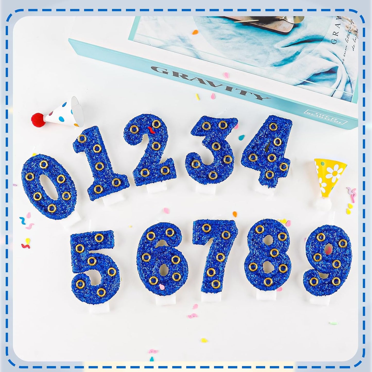 Blue Gold Rings Hedgehog Themed Birthday Candle, Number 11 Candle Cake Topper, Character Cartoon Theme for Boys Girls Birthday Party Decorations Supplies