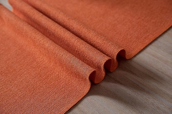 ZeeMart Burnt Orange Table Runners 90 Inches Long, Burlap Linen Style Rustic Farmhouse Fall Table Runner, Long Boho Dining Table Runner, 13x90 Inches, Harvest Pumpkin