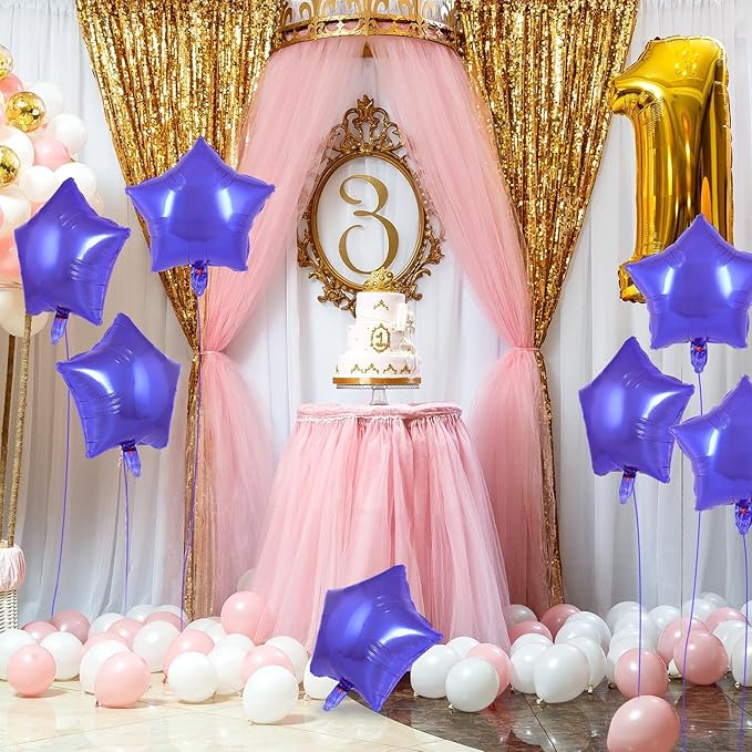 20 Pcs Purple Star Balloons,18 Inch Star Foil Balloons,Stars Shaped Balloon Mylar Helium Balloon for Birthday Party Anniversary Wedding Baby Shower Decorations (Purple)